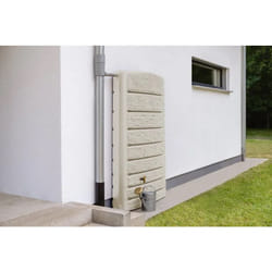 Cuve murale Extra-Slim 400L sable avec robinet pe imitation laiton - Graf