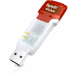 FRITZ!WLAN AC 860, Avec fil &amp;sans fil, USB, WLAN, Wi-Fi 5 (802.11ac), 866 Mbit/s, Rouge, Translucide