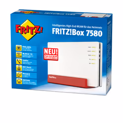 AVM FRITZ!Box 7580 routeur sans fil Gigabit Ethernet Bi-bande (2,4 GHz / 5 GHz) Blanc