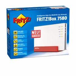AVM FRITZ!Box 7580 routeur sans fil Gigabit Ethernet Bi-bande (2,4 GHz / 5 GHz) Blanc