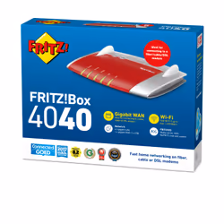 FRITZ!Box Box 4040 routeur sans fil Gigabit Ethernet Bi-bande (2,4 GHz / 5 GHz) Rouge