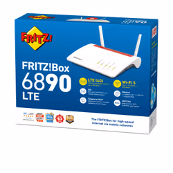 FRITZ!Box Box 6890 LTE routeur sans fil Gigabit Ethernet Bi-bande (2,4 GHz / 5 GHz) 4G Rouge, Blanc