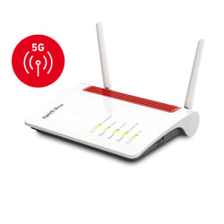 FRITZ!Box 6850 5G routeur sans fil Gigabit Ethernet Bi-bande (2,4 GHz / 5 GHz) Noir, Rouge, Blanc