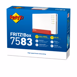 FRITZ!Box FRITZ! BOX 7583 VDSL routeur sans fil Gigabit Ethernet Bi-bande (2,4 GHz / 5 GHz) Rouge, Blanc
