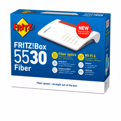 FRITZ!Box 5530 Fiber Edition Internation routeur sans fil 2.5 Gigabit Ethernet Bi-bande (2,4 GHz / 5 GHz) Blanc - Vue supplémentaire 4