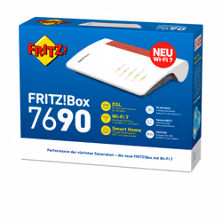 FRITZ!Box 7690 routeur sans fil 2.5 Gigabit Ethernet Bi-bande (2,4 GHz / 5 GHz) Blanc - Vue supplémentaire 4
