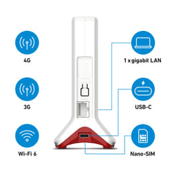 Box FRITZ! 6825 4G International routeur sans fil Gigabit Ethernet Monobande (2,4 GHz) Blanc
