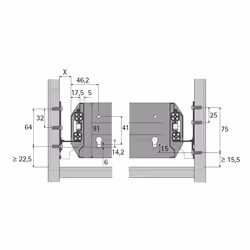 Hettich 9078681 glissière et coulisse pour tiroir 60 kg