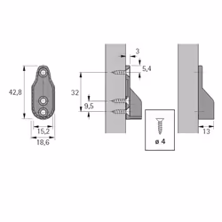 Hettich 9079719 glissière et coulisse pour tiroir
