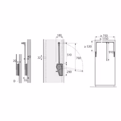 Hettich 9079882 glissière et coulisse pour tiroir 18 kg