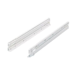 Paire de coulisses à galets sortie totale FR6142 Hettich Blanc - Charge 50 Kg - L.500 mm - 41643