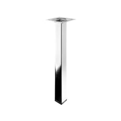 Pied Table Basse Carré Hettich Fixe Acier Chromé Gris