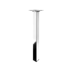 Hettich - Pied Table Basse Carré Fixe Acier Chromé Gris