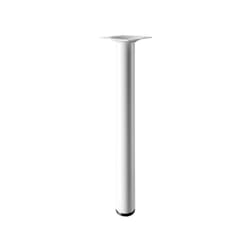 Hettich - Pied De Table Basse Cylindrique Fixe Acier Époxy Blanc, 30 Cm