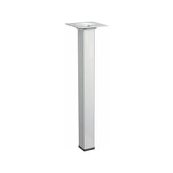Pied table basse carré HETTICH fixe, H.25 cm acier mat gris