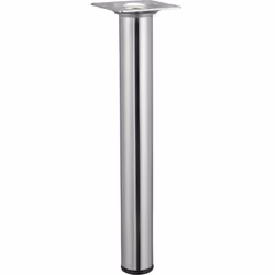 Pied table basse cylindrique HETTICH fixe acier chromé gris