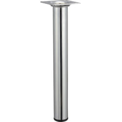 Pied table basse cylindrique HETTICH fixe acier chromé gris