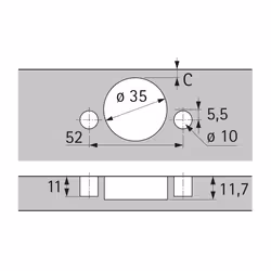 Hettich 9099751 glissière et coulisse pour tiroir