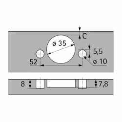 Hettich 9094296 glissière et coulisse pour tiroir