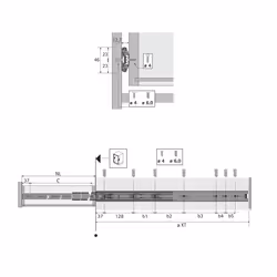 Hettich 73278 glissière et coulisse pour tiroir 45 kg 350 mm