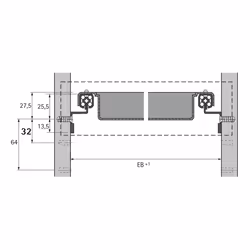Hettich 74862 glissière et coulisse pour tiroir 6 kg