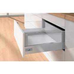 Kit tiroir hauteur 176 avec habillage designside verre - Décor : Gris - Longueur : 300 mm Hettich