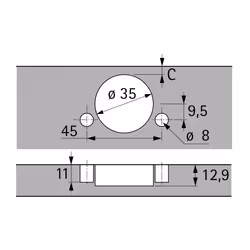 Hettich 9091436 glissière et coulisse pour tiroir
