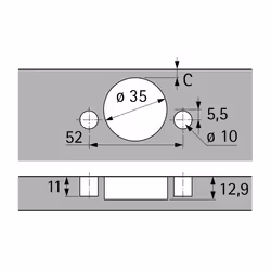 Hettich 9091406 glissière et coulisse pour tiroir