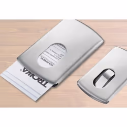 TROIKA SLIDE rangement de cartes de visites Acier inoxydable