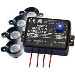 Kemo - Module anti-martres à ultrasons M094 à ultrason, éclairage led avec protection optique, haut-parleur déporté 1 pc(