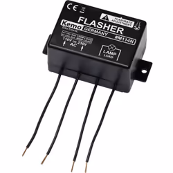 Description générale Clignotant pour lampes à fréquence de clignotement réglable. Idéal pour panneaux publicitaires lumineux, ...