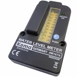 Description générale Indicateur de niveau Kemo M167N, alimenté par 2 piles AA (LR6) non fournies. Idéal pour mesurer le nivea ...