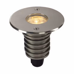 Encastré de 230V sur lequel on peut marcher DASAR 920 LED HV avec collerette inox ronde et cache en verre, équipé de Power LE ...