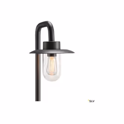 Le lampadaire MOLAT POLE est en aluminium laqué et un globe en verre recouvre la douille E27 intégrée. La tête placée sur le  ...