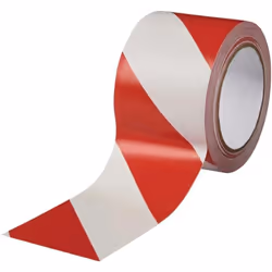 Rocol - Ruban de marquage de sol Easy Tape pvc rouge/blanc longueur 33 m largeur 75 mm