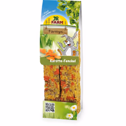 JR Farm Farmys Carrot – Fennel, Lapin, Carotte, 160 g, Solide, wheat, maize, carrots 15.8%, linseed, la plata millets, peanut ...