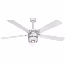 Dimensions et données techniques 220-240 V ~ 50 Hz Diamètre : 132 cm Couleur du boîtier : blanc Couleur des pales : blanc Écl ...