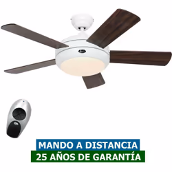 Fabriqué par :CasaFan, Allemagne Le ventilateur de plafond CasaFan avec lumière 9510564 Titanium incluye mando a distancia qu ...