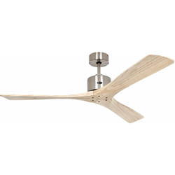 Ventilateur de plafond Macau Chrome / Bois naturel