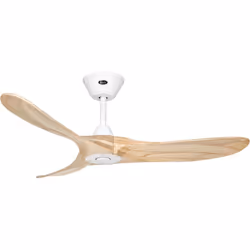 Dimensions et données techniques 220-240 V ~ 50 Hz Diamètre : 122 cm Couleur du boîtier : blanc mat Couleur des pales : bois  ...