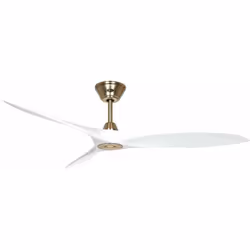 Dimensions et données techniques 220-240 V ~ 50 Hz Diamètre : 152 cm Couleur du boîtier : laiton brossé Couleur des pales : b ...