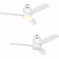 Dimensions et données techniques 220-240 V ~ 50 Hz Diamètre : 112 cm Couleur du boîtier : blanc Couleur des pales : blanc Écl ...