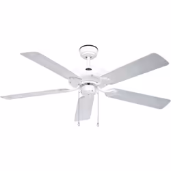 Dimensions et données techniques 220-240 V ~ 50 Hz Diamètre : 132 cm Couleur du boîtier : blanc Couleur des pales : bois blan ...