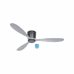 Diamètre du ventilateur : 132 cm. Couleur : Gris. Nombre de pales : 3, fabriquées à la main en bois massif. Convient aux plaf ...