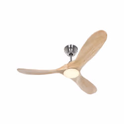 CasaFan ECO GENUINO-L 122 BN-NT, ventilateur de plafond à économie d'énergie, Ø ; 122 cm, boîtier en chrome brossé, 3 pales e ...