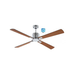 Casafan - Ventilateur de plafond 132cm avec WiFi eco neo iii 948202W Chrome brillant/ Teck & Moteur noir