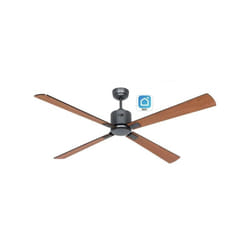 Casafan - eco neo iii Ventilateur de plafond 152cm avec Wifi 952303W Noir / Noir et Teck