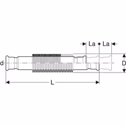 Geberit 23937 raccord des tuyaux d'eau Connecteur de tuyau Charbon, Acier 1 pièce(s)