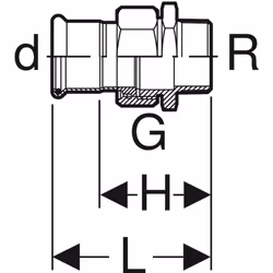 Geberit 65536 raccord des tuyaux d'eau Connecteur de tuyau Cuivre 1 pièce(s)