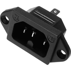 Connectique pour appareils chauffants série (connecteur réseau) 780 Kaiser 780/sw embase mâle verticale Nombre total de pôles: 2 + pe 10 a noir 1